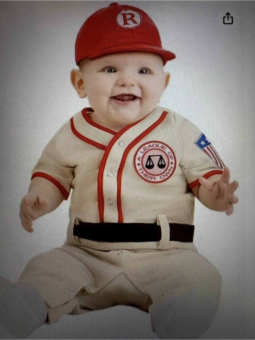 NIB A League of Their Own Coach Jimmy Baby Costume; Sz: 0-3 Months